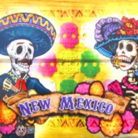 Shot Glass--Day of the Dead Sombrero New Mexico