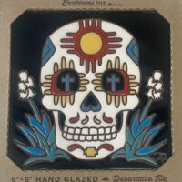 6X6 Decorative Tile--Day of the Dead Zia Skull